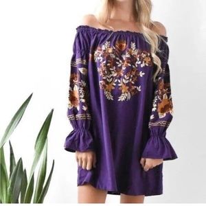 Free People Off the Shoulder Bohemian Dress